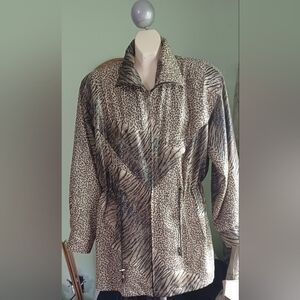 VINTAGE 60'S LEOPARD PRINT FULLY LINED  ADJUST JACKET/TOP 1 Size Jackets Galore